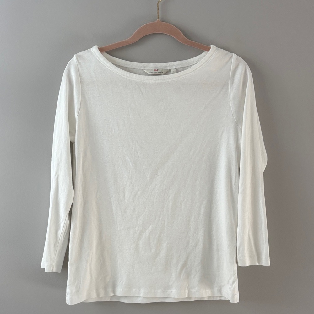 Vineyard Vines Women's Cream Long Sleeve Tee